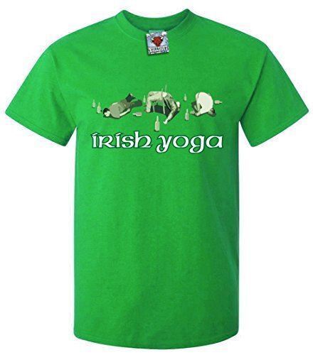 

Irish Yoga Men s T-Shirt Funny Fitness Drinking St Paddys Day Ireland Dublin L