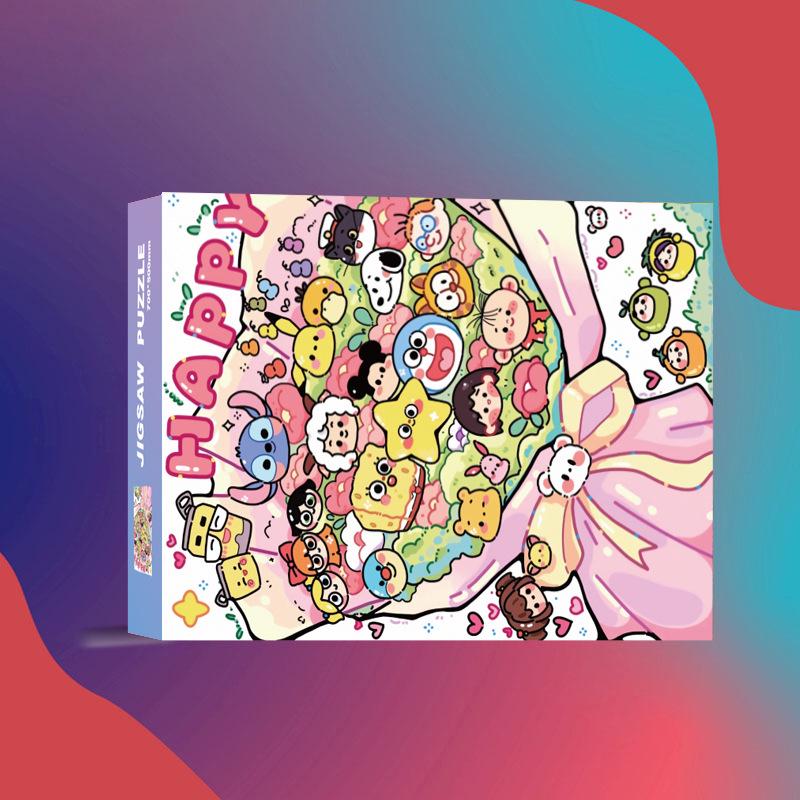 1,000-Piece Cute Healing Jigsaw Puzzle: Adult High-Difficulty Decompression Toy, Educational Gift for Girls