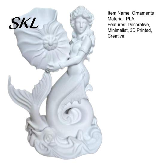 Decorative Shell Desktop Organizer 3D Printed Mermaid Conch Storage Ornament, Mini Hollow Tube Flowerpot, Creative for Home Office Decor European