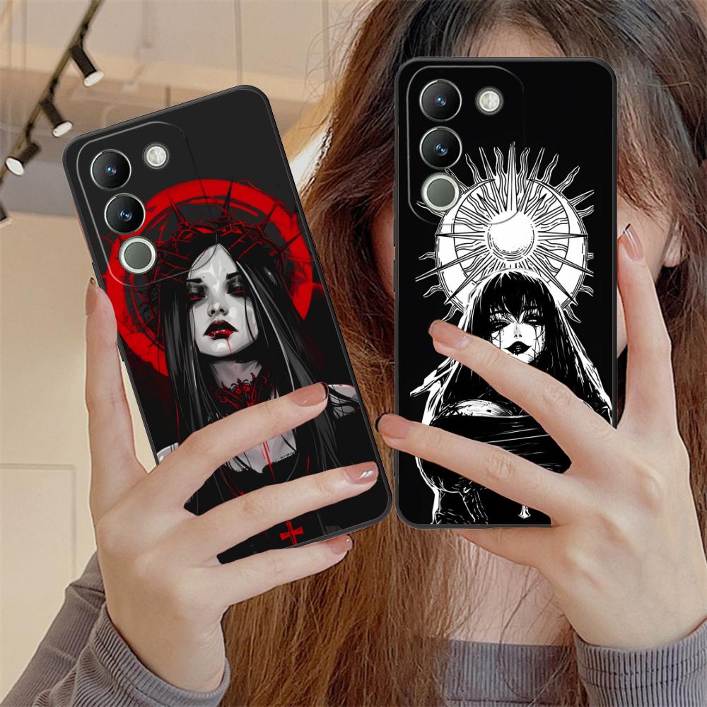 Terror Gothic Art Mobile Phone Case for VIVO V60 V50 V40 V30 V29 V27 V25 V23 Pro Lite 5G Colorful Printing Cover Pretty Cover