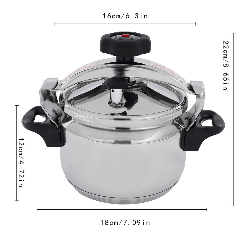 60Kpa Cookware 6L/7L Pressure Canner Induction Compatible Cookware with Spring Valve Safeguard Devices for Stoves Induction