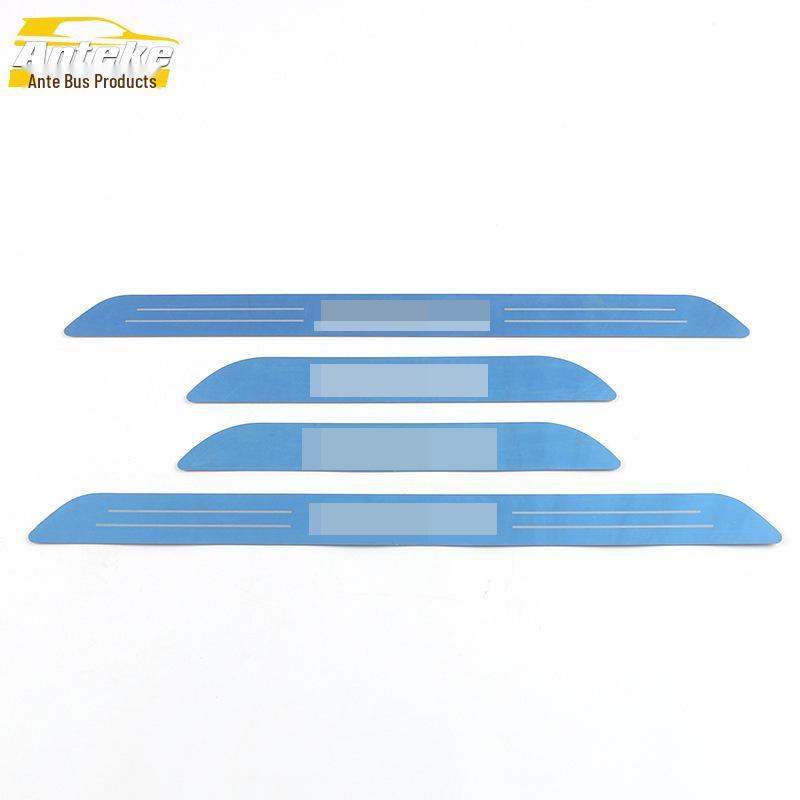 Lantu 21 Door Sill Decoration Sticker & Stainless Steel Welcome Pedal Anti-Scratch Scuff Strip