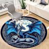 1pc Dragon Wolf Office Round Area Rug, Under Office Chairs Bedroom Living Room Home Decor, Room Deco, Available In Various Sizes
