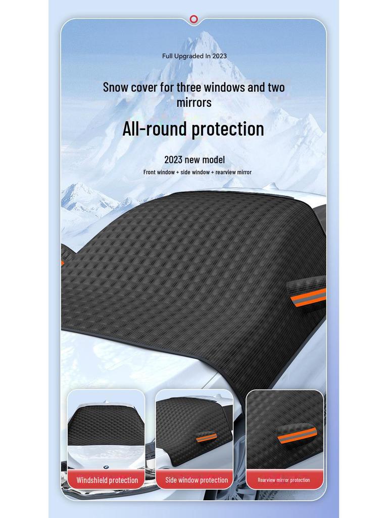 Schwarze magnetische Windschutzscheiben-Schnee- und Sonnenabdeckung - Verdickt, Frostschutz