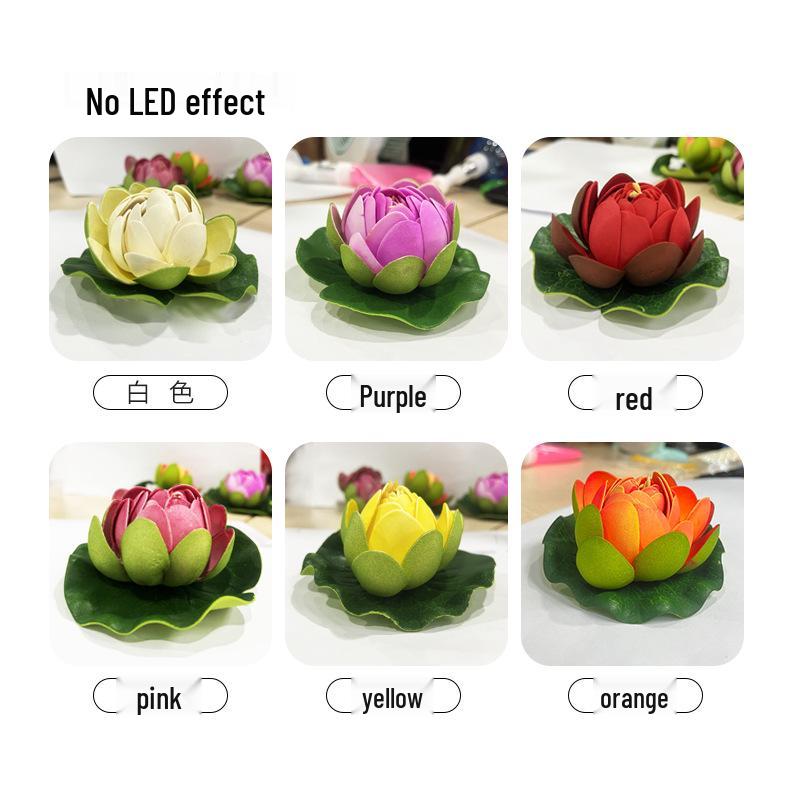 LED Silk Lotus Lamp - Perfect for Lantern Festival, Qixi, Valentine's Day, Water Surface, and DIY Decor.