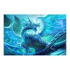 DIY Cross Stitch Kit Diamond Painting 5D Painting Kit, Blue Flying Dragon Monster WOWDECOR Full Drill DIY Diamond Art Paint by Numbers Oil Painting
