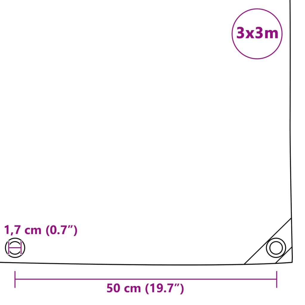 Cover Tarpaulin 650 G M² 3x3 M Black