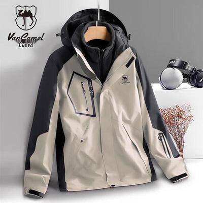VANCAMEL Men's Spring Autumn Outdoor Windproof 3-in-1 Jacket