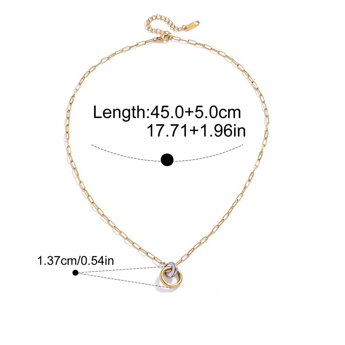 Stainless Steel Round Ring Paperclip Chain Necklace Waterproof Personalized Fashion Handmade Pendant DIY Accessories