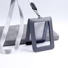 Badge Clip ID Card Holder Double-Sided Leather Badge Holder Leather Card Cover  Badge Accessories