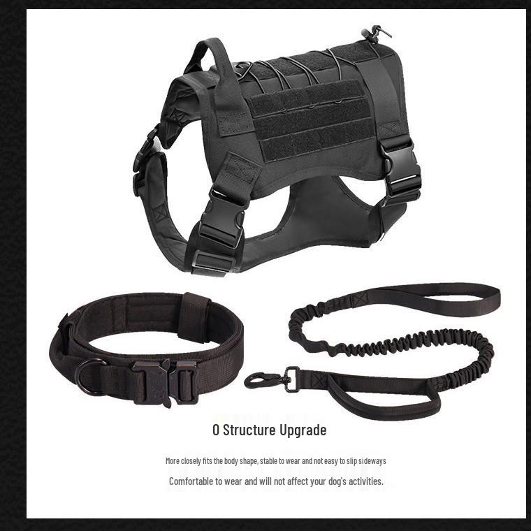 Adjustable Tactical Dog Vest & Leash Set - Anti-Shock for Large Dogs