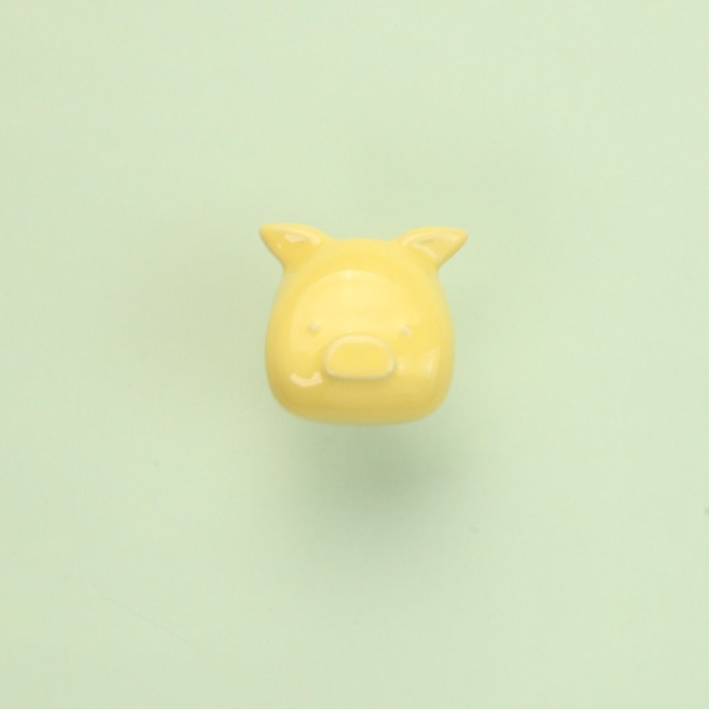 

Милая керамическая ручка-поросенок, одно отверстие, европейская, простая ручка, дверная ручка-скоба, дверная ручка yellow-style 1