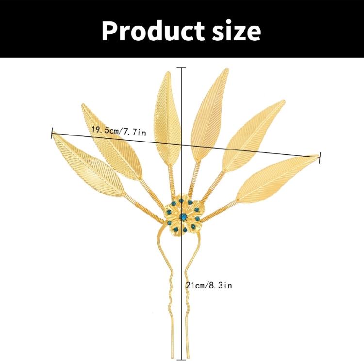 Traditional Thai Peacocks Leaf Hair Decoration Alloy Hair Accesories with Rhinestones Hairpieces for Special Occasion