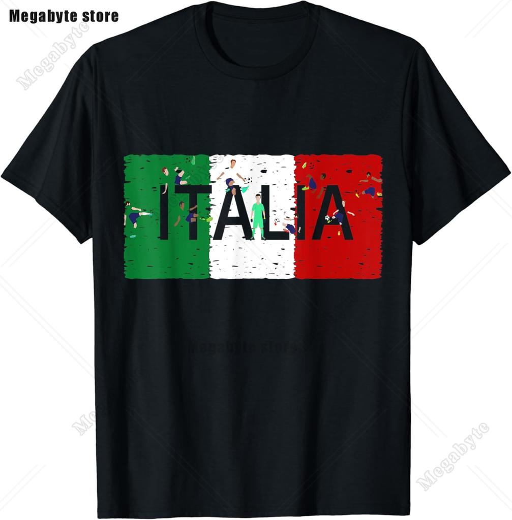 Italia TShirt Italy Flag Coat of Arms Tee Shirt Repubblica Italiana Italian Heritage Vintage T Shirt Guys Streetwear Crew Neck
