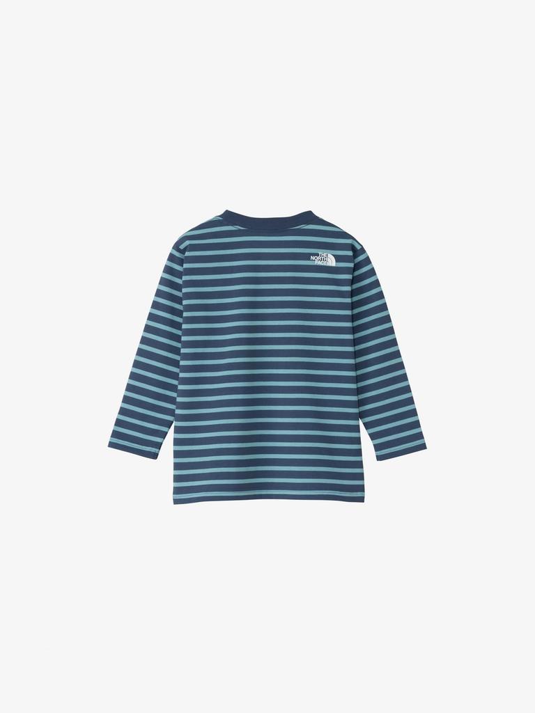 The North Face Field Border Mountain Size Long Sleeve Cut and Sewn Tee, Blue, 120, T-Shirt, L/S