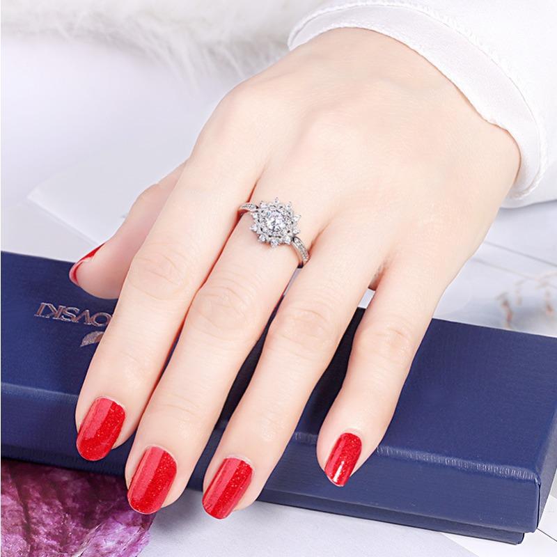 Heart-shaped Jewelry Women's Finger Ring, Elegant Wedding Ring with Six Claws and Simple Heart Design, Women's Engagement Ring Accessory