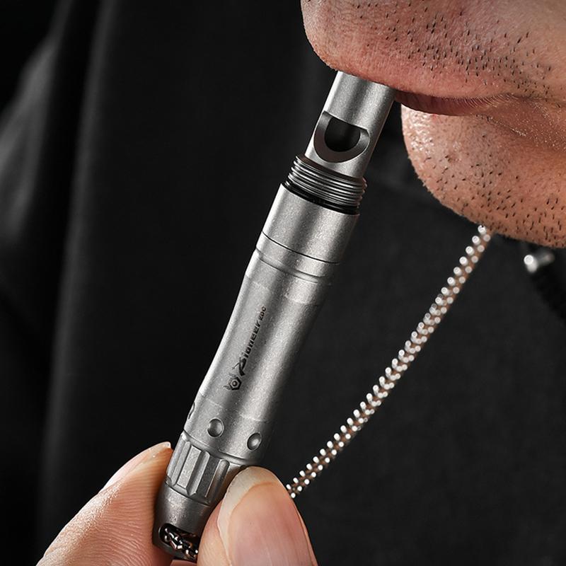 Ballpoint Pen Touch Screen Pen With Whistle Function 3.19" Spiral Pen Cap Design Titanium Edc Pocket Pen