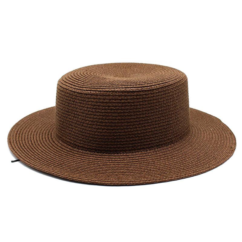 Grass Green Straw Hat Women'S Sky Flat Top Top Hat Seaside Vacation Beach Hat Internet Celebrity Straw Hat Sun Hat