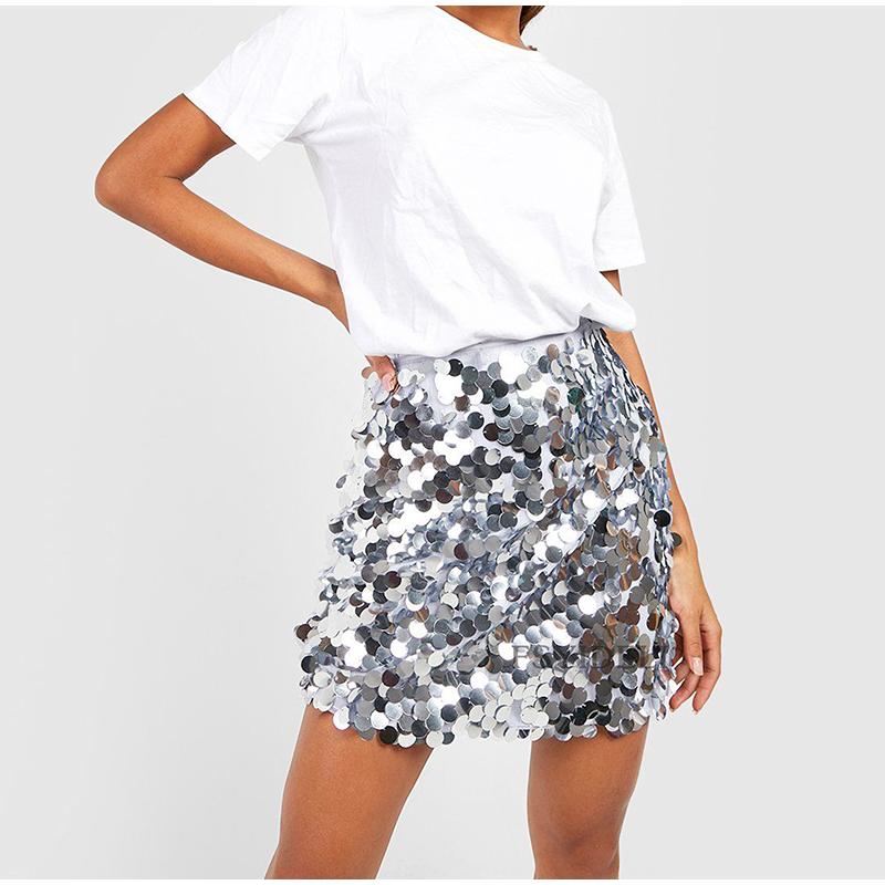 Fashion Women's Sequin Mini Skirt Glitter Skirt Belly Dance Short Skirt Clubwear Festival Costume for Concert Streetwear