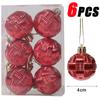 6Pcs Christmas Ball Ornaments With Painted Xmas Tree Hanging Pendant New Year Gifts For 2025 Christmas Navidad Party Decoration