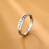Bague Chaîne LucKy, argent coréen plaqué rétro individuel vent froid torsion ouverture marée bague alimentaire approvisionnement