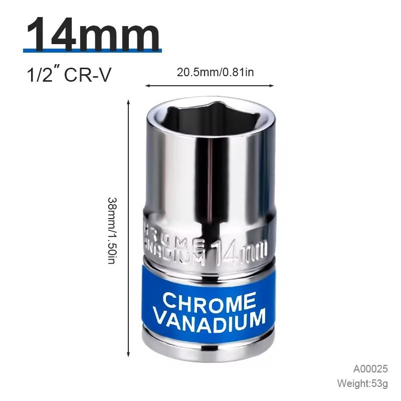 8-32mm 1/2" Drive Deep Impact Socket Set Drive Metric Wrench Socket Deep Impact Socket Pneumatic Wrench Head Tire Removal Tools