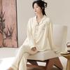 Women's Long Sleeve Cotton Pajamas: Chinese-Style, Loose-Fit, Printed Cardigan Set for Spring and Autumn