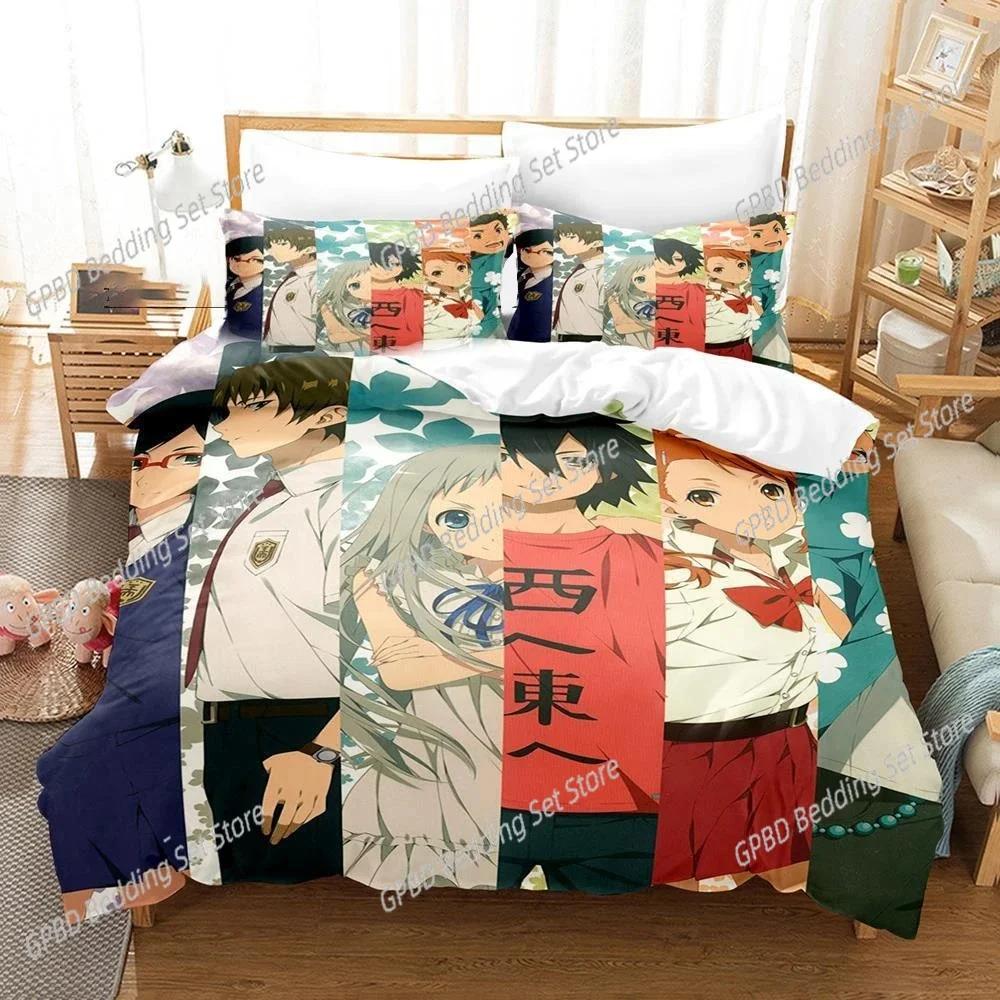 Anime Anohana Honma Meiko Beding Set Bedrom Soft Modern Bedspreads Comefortable Children Kids Soft Duvet Cover Comfortable Quilt Cover And Pilowcase