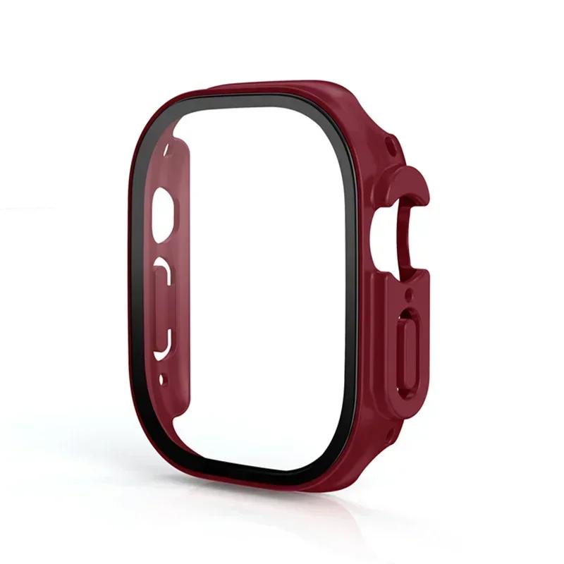 Hard Case For Apple Watch Ultra 3/2 49mm Screen Protector Tempered Glass Bumper Anti-Scratch Cover For iWatch Ultra 3/2/1 49mm