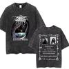 Washed Vintage Mayhem Graphic Print T Shirt Death Black Metal Rock Oversized T-shirts High Quality Cotton T-shirt Unisex