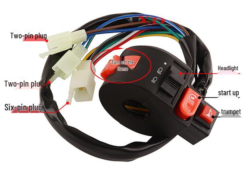 ATV Motorcycle Multi-Function Handlebar Switch with Start, Stop, and Horn Functions