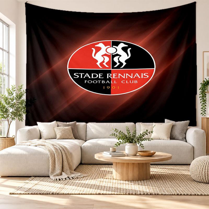 Stade Rennais FC Wall Tapestry, Soft Fabric Wall Hanging, Decorative Backdrop For Bedroom Home Wall Art