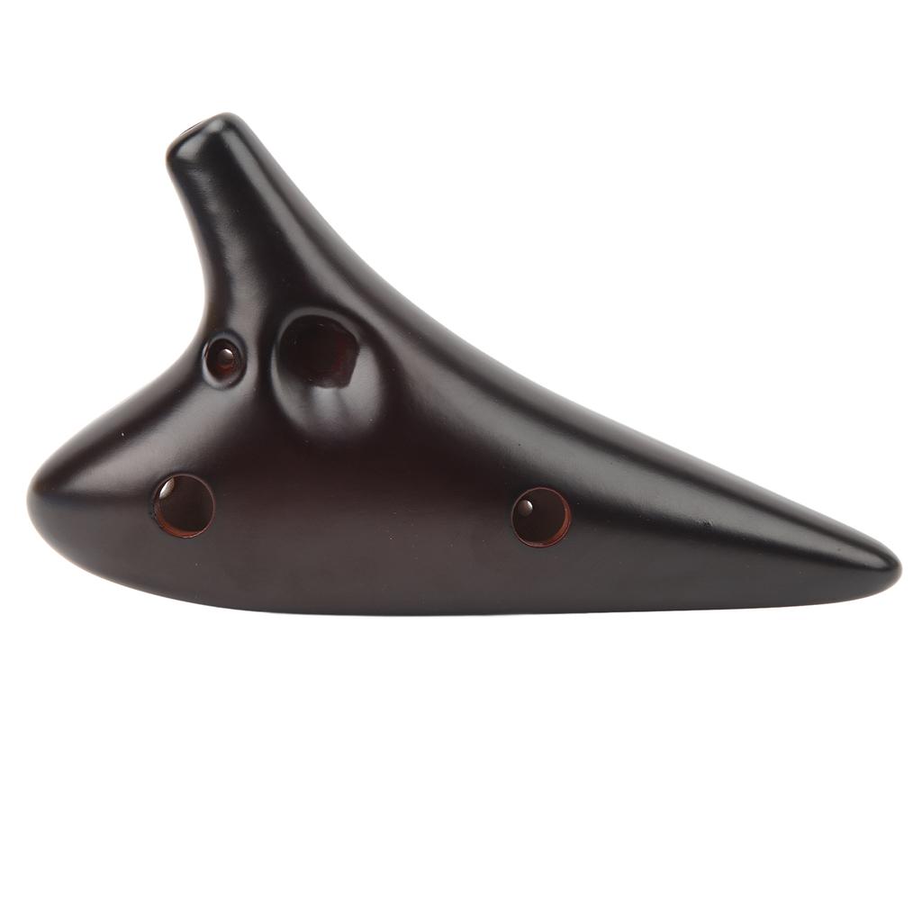 12 Hole Ocarina Ceramic Smouldering Alto C Tone Ocarina Flute Instrument with Neck Rope for Beginners