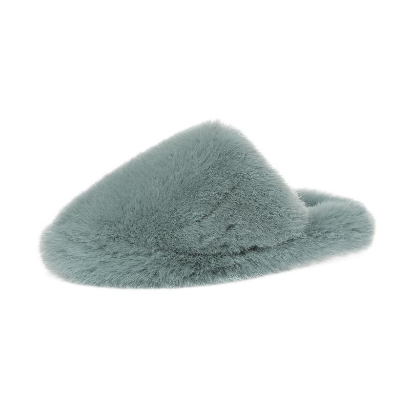 

Fashion home plush outer slippers women s 2025 new Korean version Baotou fashion soft sole solid color fluffy shoes 40