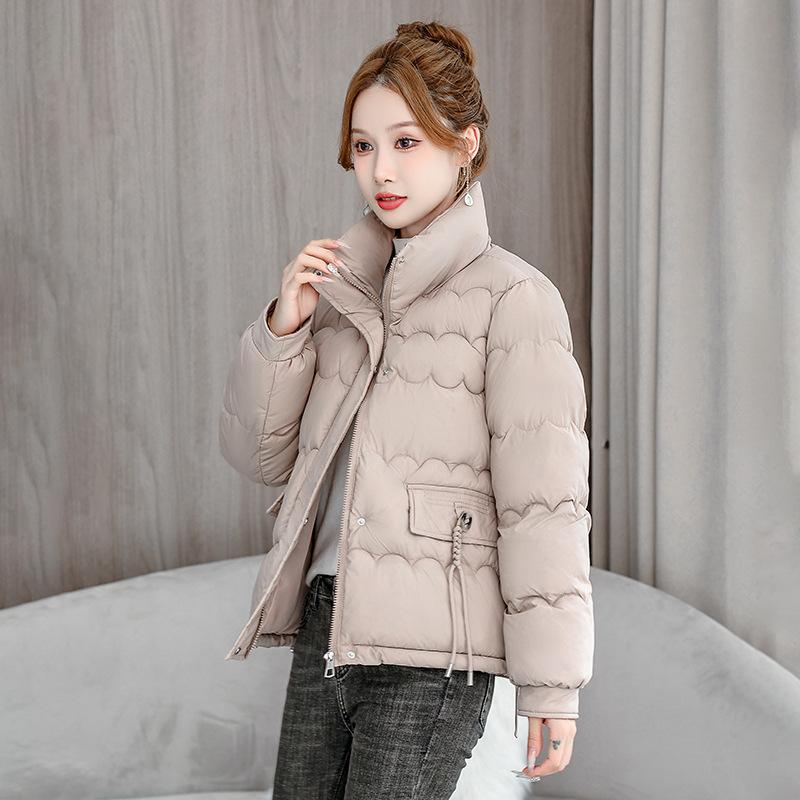 Short thickened down cotton clothes for women's winter new stand-up collar small bread clothes jacket