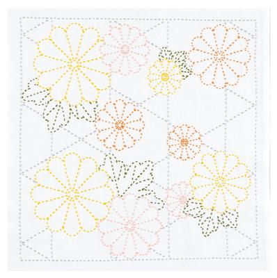 Olympus Sashiko Blumenspültuch Vier Jahreszeiten Blume Chrysantheme Kagome Set, Spültuch, Muster, SK-493