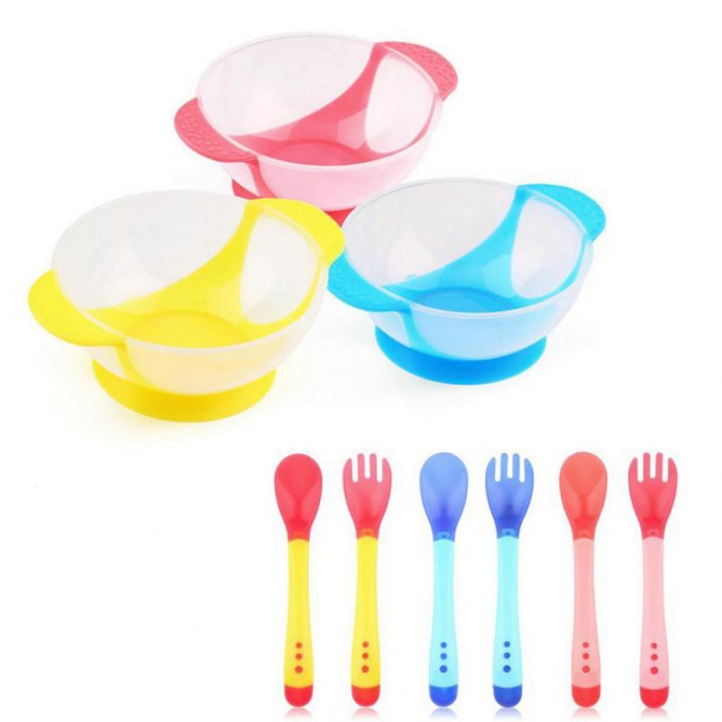 Colorful Toddler Feeding Set with Suction Base and Ergonomic Design