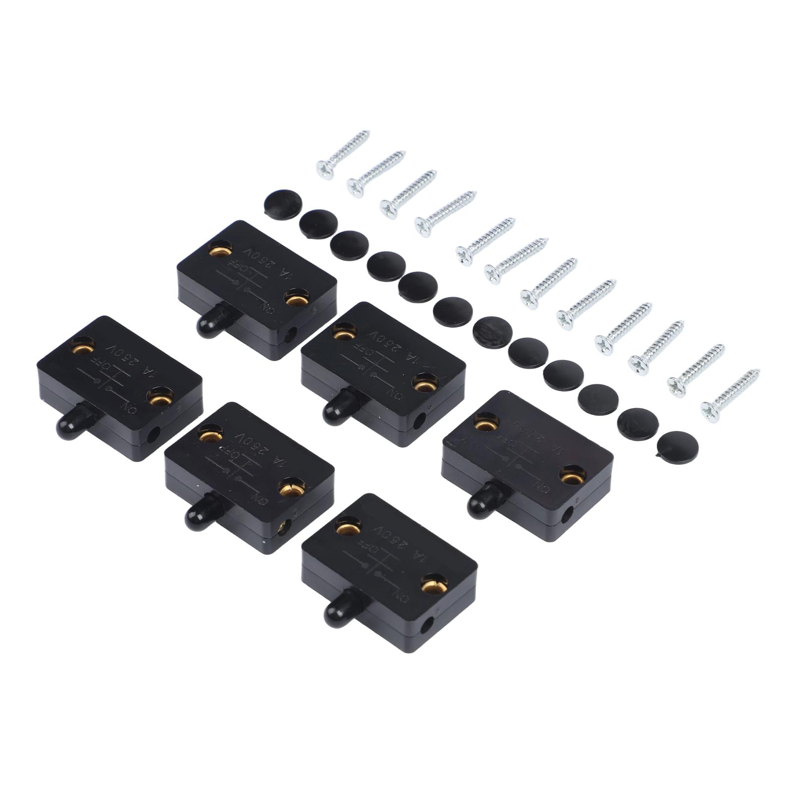 Элегантный комплект управления освещением для шкафа, 6 шт., автоматически срабатывающие нормально замкнутые светодиодные дверные переключатели для удобства