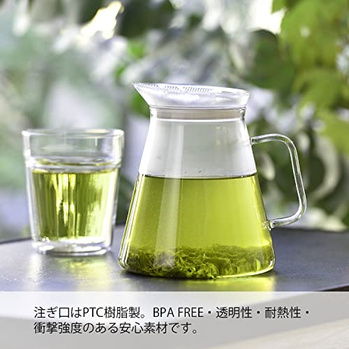 Hario Teapot Without Lid, Clear, Simple Design, 450ml, FNC-45-T
