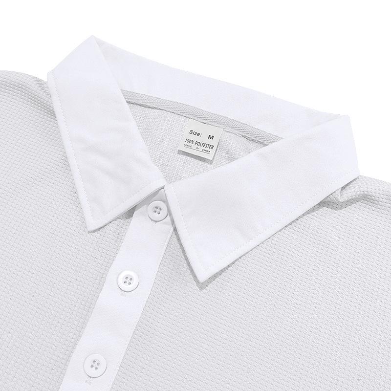 Autumn and Winter Fashion Men's T-shirt Waffle Collar Button Slimming Long Sleeve Polo Shirt Men T Shirts