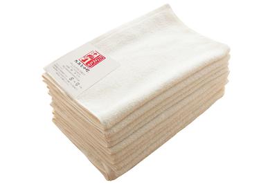 Unbleached, Unfluorescent, Natural Face Towels, 10-piece Set, Made In Japan, "Taoru Komachi" Brand, Soft To the Touch, Durable, Natural Color.