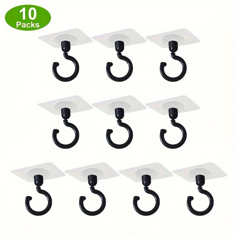 10Pcs 360-degree Rotatable Self-adhesive Ceiling Hook, Used for Chandeliers, Plant Lights, Wind Chimes, Hanger Hooks