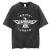 Vintage Keith Urban Logo  Washed T Shirt Mens Fashion Gothic Short Sleeve Tshirts Unisex Loose Clothing Oversized Tshirt