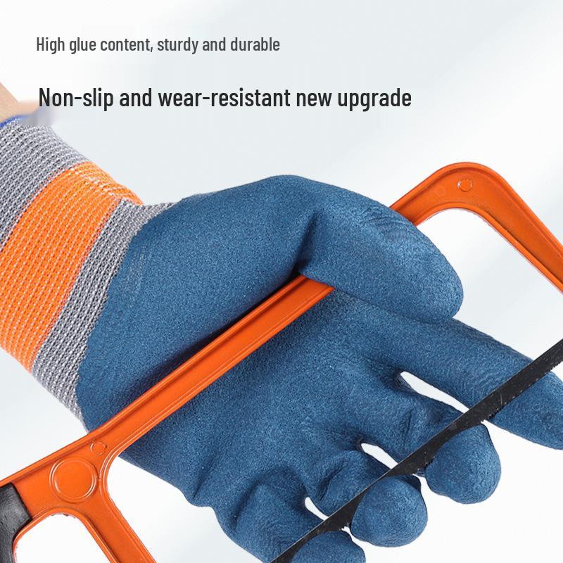 Work-Resistant Non-Slip Latex Gloves for Construction