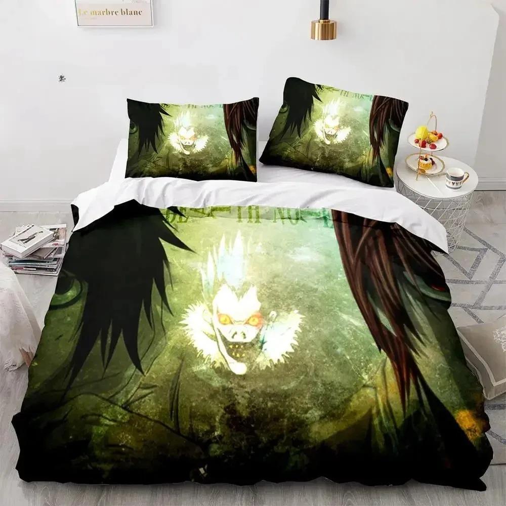 3D Print Anime Death Note Bedding Set Single Twin Full Queen King Size Bed Set Adult Kids Bedroom Duvet Cover Sets Home Textiles
