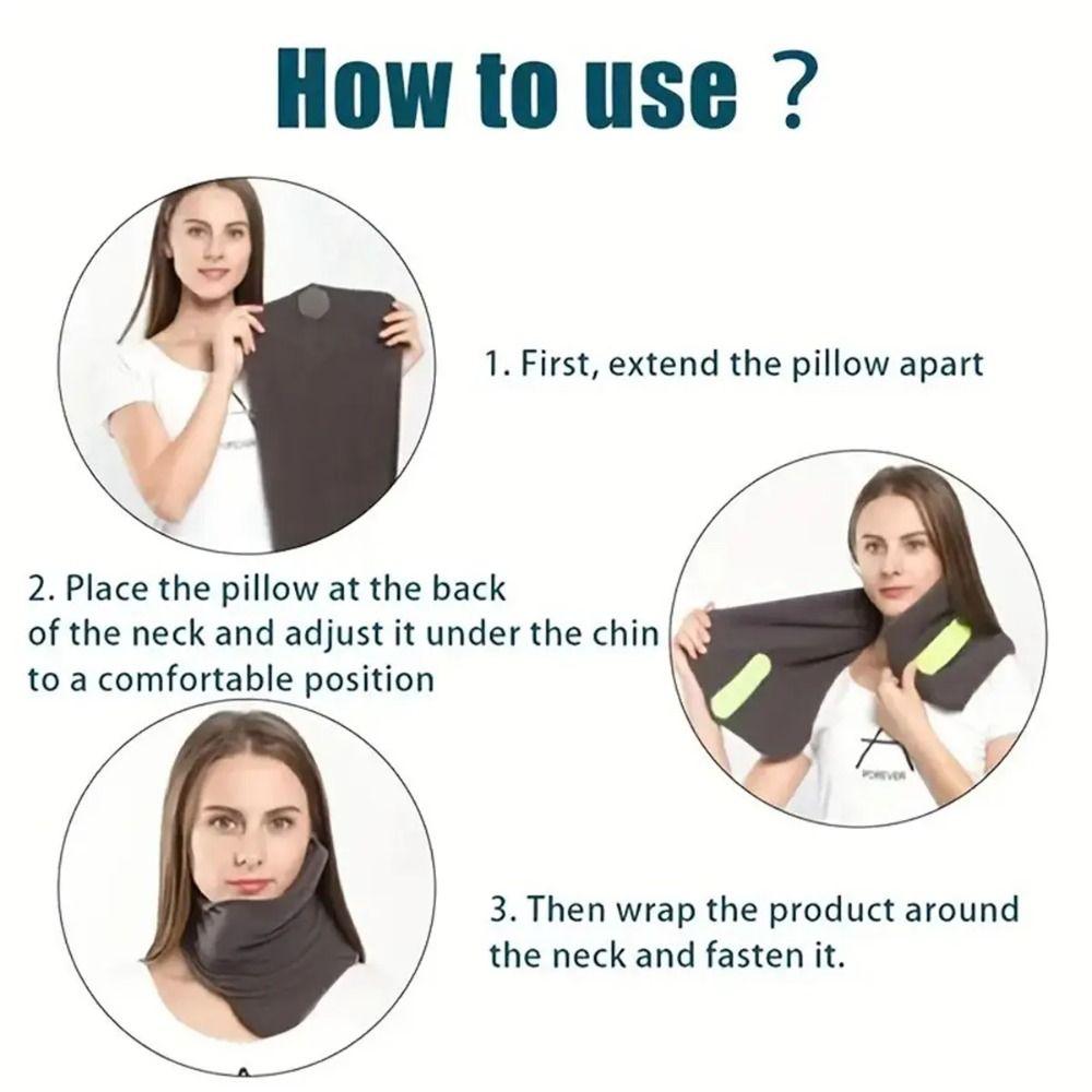 Memory Foam Neck Pillow Washable Cover Sleeping Pillow Portable Travel Neck Support  Sleeping Aid