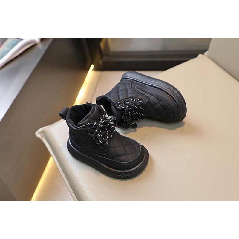 Retro Simple Children's Autumn New Plaid Warm Boots