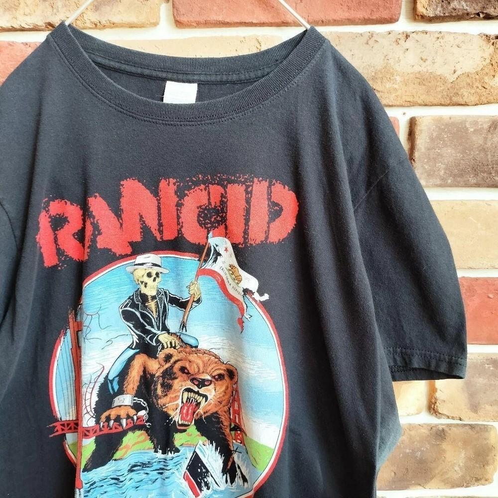 

Reprint Rancid Band Graphic Basic Black Unisex T shirt Men Women S5XL Unisex T-Shirt XL