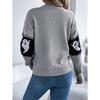 Autumn/Winter Women's Hoodie Halloween-themed Ghost Contrast-colour Long-sleeved Pullover Women's Knitted Sweater Top