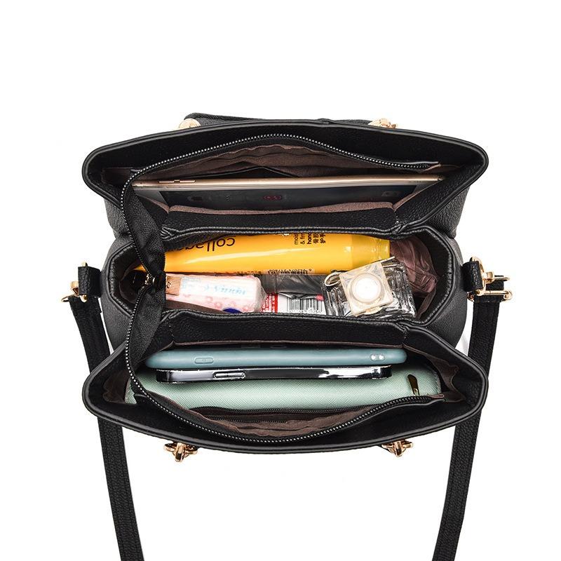 Fashion Handbag Autumn and Winter New Large-capacity Lychee Pattern Shoulder Messenger Bag